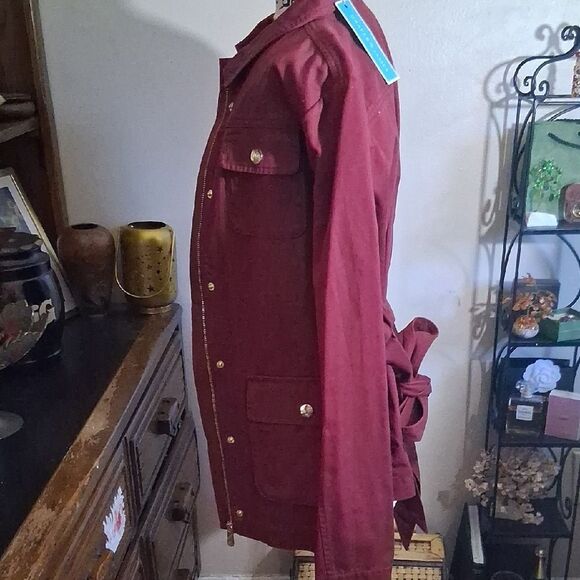 NWT DRAPER JAMES Women's Burgundy Twill Field Jacket Size XL - Picture 9 of 10
